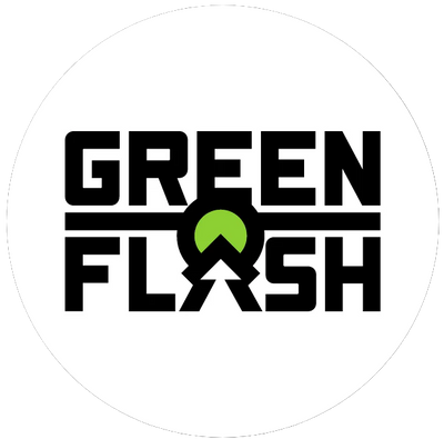 GREEN FLASH the patented mobile jobsite desk logo. 